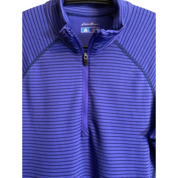 Eddie Bauer Pullover First Ascent Womens Petite L 1/4 Zip Fleece Blue - Picture 5 of 11